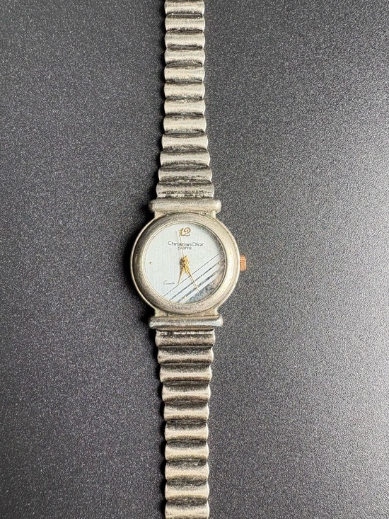 Dior Women’s Vintage Silver and Gold-Tone Round‎ Dial Bracelet Watch